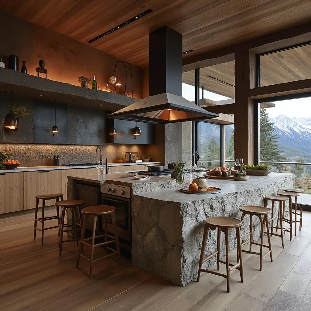 Espacio de cocina con vista panorámica
