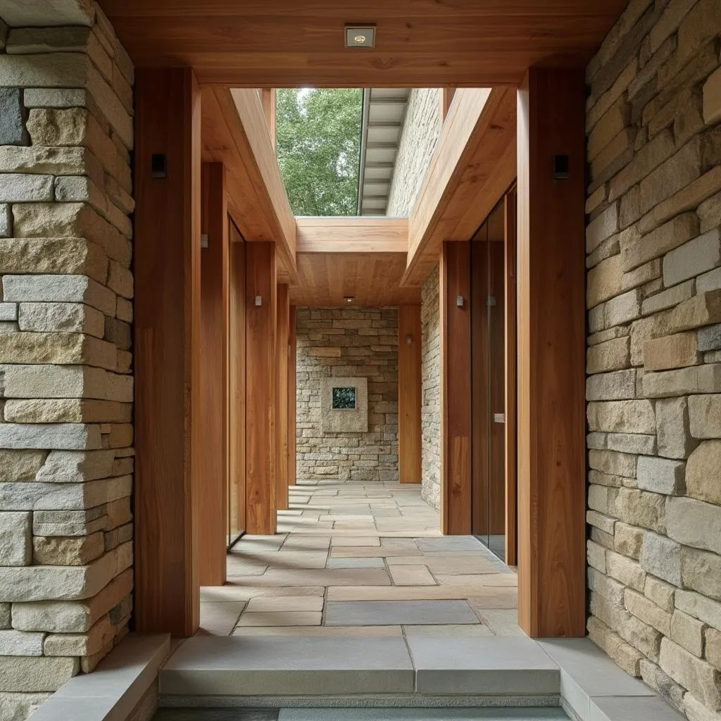 Detalles constructivos en madera y piedra